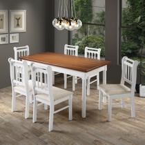 Conjunto Sala de Jantar Com 6 Cadeiras Madeira Maciça Mv Outlet