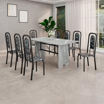 Conjunto Sala de Jantar com 8 Cadeiras Lara Preto