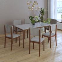 Conjunto Sala de Jantar com Mesa 160x90cm com 6 Cadeiras Yumi Carmo Móveis