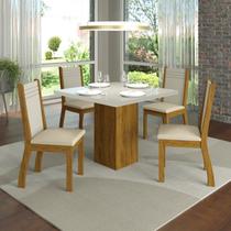 Conjunto Sala de Jantar com Mesa e 4 Cadeiras Napoli Espresso Móveis