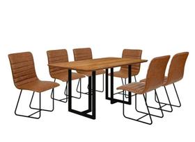 Conjunto Sala de Jantar com Mesa Tampo em Madeira e 6 Cadeiras Itáliacafé/cinamomo/material sintético marrom