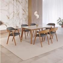 Conjunto Sala de Jantar com Tampo de Vidro Monalisa 6 Cadeiras Gaia Yescasa
