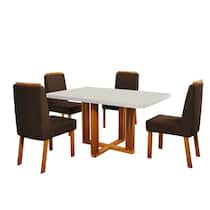 Conjunto Sala de Jantar com Tampo Mdf/vidro 120cmx80cm Mesa Paola com 4 Cadeiras Viena Luxo Conjunto Sala de Jantar com Tampo Mdf/vidro 120cmx80cm Mesa Paola com 4 Cadeiras Viena Luxo