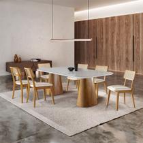 Conjunto Sala de Jantar de 6 Lugares Oslo com Mesa e Cadeiras Orgânicas Móveis Mundial Conjunto Sala de Jantar de 6 Lugares Oslo com Mesa e Cadeiras Orgânicas Móveis Mundial
