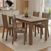Conjunto Sala De Jantar Dolce Mesa Tampo De Madeira 6 Cadeiras Madesa Rustic/crema/bege Marrom