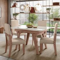 Conjunto sala de jantar dubai 1,10 com 4 cadeiras amend 74b Conjunto sala de jantar dubai 1,10 com 4 cadeiras amend 74b