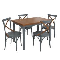 Conjunto Sala de Jantar e Cozinha Com 4 Cadeiras X Madeira Maciça