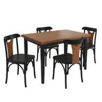 Conjunto Sala de Jantar e Cozinha Com 4 Cadeiras Y Madeira Maciça