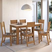 Conjunto Sala de Jantar Fidelitá Veneza Com 6 Cadeiras Freijó/Off-White Assento Alaska Conjunto Sala de Jantar Fidelitá Veneza Com 6 Cadeiras Freijó/Off-White Assento Alaska