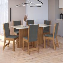 Conjunto Sala de Jantar Fidelitá Verona 150cm Tampo MDF Com 6 Cadeiras - Fidelitá Móveis