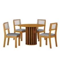 Conjunto Sala de Jantar Flora 1,08m tampo MDF com 4 Cadeiras Conjunto Sala de Jantar Flora 1,08m tampo MDF com 4 Cadeiras