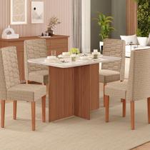 Conjunto Sala de Jantar Frida 120x80cm com 4 Cadeiras Coral Tuboarte