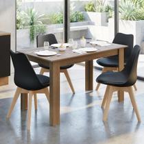 Conjunto Sala de Jantar Garda Mesa Tampo de Madeira 4 Cadeiras Rustic/Preto Madesa Conjunto Sala de Jantar Garda Mesa Tampo de Madeira 4 Cadeiras Rustic/Preto Madesa