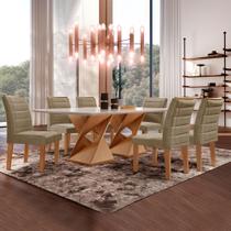 Conjunto Sala de Jantar Genova Tampo Vidro/mdf com 6 Cadeiras Genova Smart Plus