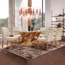Conjunto Sala de Jantar Genova Tampo Vidro/mdf com 6 Cadeiras Genova Smart Plus