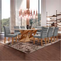 Conjunto Sala de Jantar Genova Tampo Vidro/mdf com 8 Cadeiras Genova Smart Plus