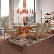 Conjunto Sala de Jantar Genova Tampo Vidro/mdf com 8 Cadeiras Genova Smart Plus Conjunto Sala de Jantar Genova Tampo Vidro/mdf com 8 Cadeiras Genova Smart Plus