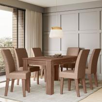 Conjunto sala de jantar georgia 1,56 com 6 cadeiras amend 07