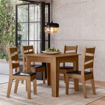 CONJUNTO SALA DE JANTAR ITALIA 0,90 COM 4 CADEIRAS Cedro 11C
