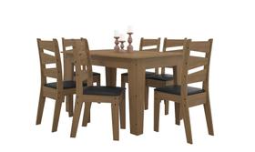 CONJUNTO SALA DE JANTAR ITALIA 1,35 COM 6 CADEIRAS Cedro 11C CONJUNTO SALA DE JANTAR ITALIA 1,35 COM 6 CADEIRAS Cedro 11C