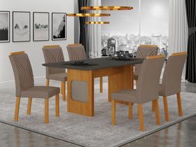 Conjunto Sala de Jantar Lara 1,60m com 6 Cadeiras Clara Plus