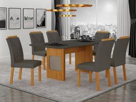 Conjunto Sala de Jantar Lara 1,60m com 6 Cadeiras Clara Plus