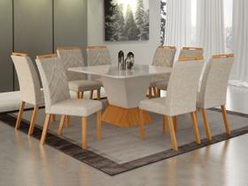 Conjunto Sala de Jantar Larissa 1,35m tampo copo off com 8 Cadeiras Conjunto Sala de Jantar Larissa 1,35m tampo copo off com 8 Cadeiras