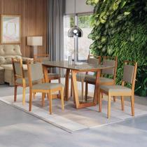 Conjunto Sala de Jantar Lina em Madeira Maciça 6 Cadeiras Linho Fendi Conjunto Sala de Jantar Lina em Madeira Maciça 6 Cadeiras Linho Fendi