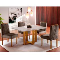 Conjunto Sala de Jantar Lisboa 4 Lugares Mesa e Cadeiras Moveis Mix Conjunto Sala de Jantar Lisboa 4 Lugares Mesa e Cadeiras Moveis Mix