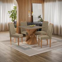 Conjunto Sala de Jantar Luna Kappesberg 4 Cadeiras Veludo Bege