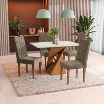 Conjunto Sala De Jantar Luna Kappesberg 4 Cadeiras Veludo Bege