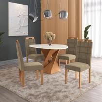 Conjunto Sala De Jantar Luna Kappesberg 4 Cadeiras Veludo Bege Conjunto Sala De Jantar Luna Kappesberg 4 Cadeiras Veludo Bege