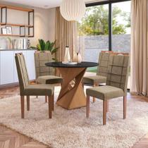 Conjunto Sala De Jantar Luna Kappesberg 4 Cadeiras Veludo Bege