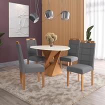 Conjunto Sala De Jantar Luna Kappesberg 4 Cadeiras Veludo Titanio