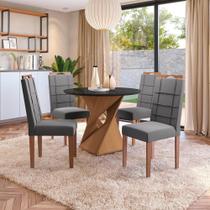 Conjunto Sala De Jantar Luna Kappesberg 4 Cadeiras Veludo Titanio Conjunto Sala De Jantar Luna Kappesberg 4 Cadeiras Veludo Titanio