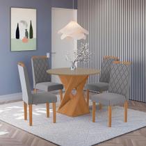 Conjunto Sala De Jantar Luna Kappesberg 4 Cadeiras Veludo Titanio Conjunto Sala De Jantar Luna Kappesberg 4 Cadeiras Veludo Titanio