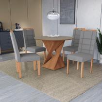 Conjunto Sala De Jantar Luna Kappesberg 4 Cadeiras Veludo Titanio