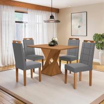 Conjunto Sala De Jantar Luna Kappesberg 4 Cadeiras Veludo Titanio Conjunto Sala De Jantar Luna Kappesberg 4 Cadeiras Veludo Titanio