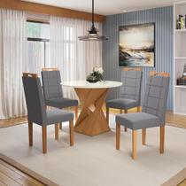 Conjunto Sala De Jantar Luna Kappesberg 4 Cadeiras Veludo Titanio Conjunto Sala De Jantar Luna Kappesberg 4 Cadeiras Veludo Titanio