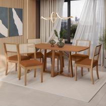 Conjunto Sala De Jantar Madeira Maciça 6 Cadeiras Kappesberg Bouclé Terracota Conjunto Sala De Jantar Madeira Maciça 6 Cadeiras Kappesberg Bouclé Terracota