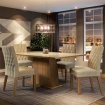 Conjunto Sala de Jantar Madesa Grazi Mesa Tampo de Vidro com 4 Cadeiras Conjunto Sala de Jantar Madesa Grazi Mesa Tampo de Vidro com 4 Cadeiras