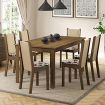Conjunto Sala de Jantar Madesa Mesa Tampo Madeira 6 Cadeiras Conjunto Sala de Jantar Madesa Mesa Tampo Madeira 6 Cadeiras