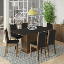 Conjunto Sala de Jantar Madesa Ohana Mesa Tampo de Madeira com 6 Cadeiras Conjunto Sala de Jantar Madesa Ohana Mesa Tampo de Madeira com 6 Cadeiras