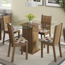 Conjunto Sala de Jantar Magda Madesa Mesa Tampo de Vidro com 4 Cadeiras Conjunto Sala de Jantar Magda Madesa Mesa Tampo de Vidro com 4 Cadeiras