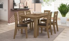 CONJUNTO SALA DE JANTAR MALI 1,56 COM 6 CADEIRAS Cedro 61C CONJUNTO SALA DE JANTAR MALI 1,56 COM 6 CADEIRAS Cedro 61C