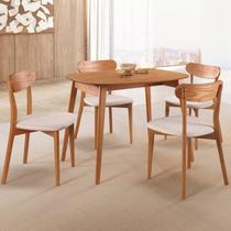 Conjunto Sala de Jantar Mesa 110x80cm Tampo em Mdf Laminado 4 Cadeiras Ceci Yescasa