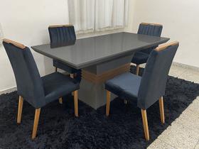 Conjunto Sala de Jantar Mesa 120 Agata Grafite/Imbuia 4 Cadeiras Paris Preto 09