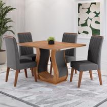 Conjunto Sala de Jantar Mesa 120cm Cabernet e 4 Cadeiras Cristal Viero Conjunto Sala de Jantar Mesa 120cm Cabernet e 4 Cadeiras Cristal Viero