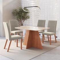 Conjunto Sala de Jantar Mesa 120cm com Tampo de Vidro Liz com 4 Cadeiras em Madeira Maciça Luana Móveis Zamarchi Conjunto Sala de Jantar Mesa 120cm com Tampo de Vidro Liz com 4 Cadeiras em Madeira Maciça Luana Móveis Zamarchi