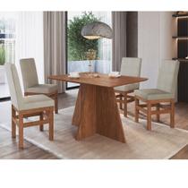 Conjunto Sala de Jantar Mesa 120cm e 4 cadeiras em Madeira Maciça 150/14 Zamarchi